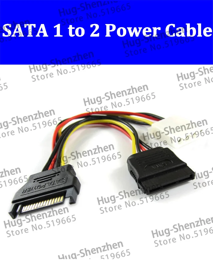 High Quality SATA 15P male to female sata and 4pin connector cable sata