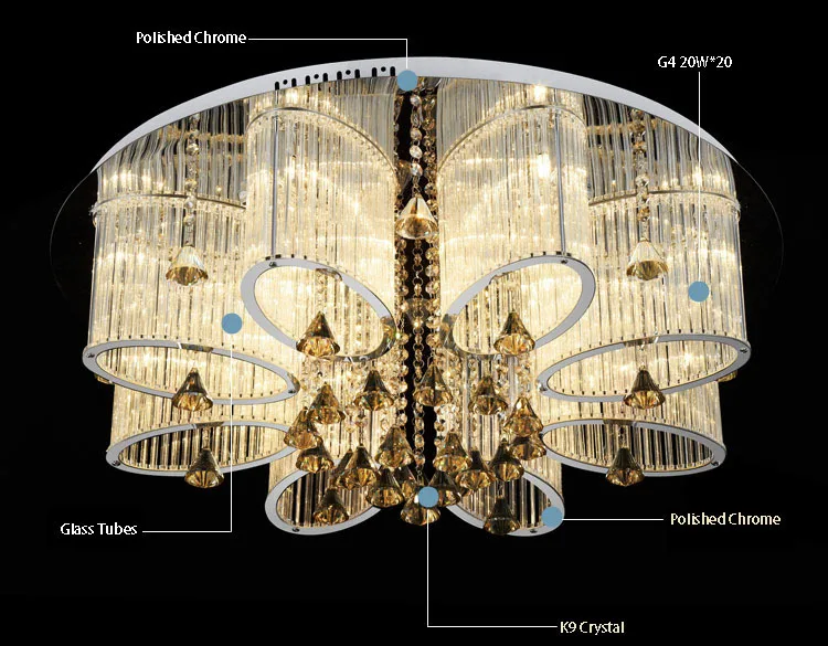 Круглый современный благородный Хрустальный потолочный светильник для гостиной, роскошный хрустальный потолочный светильник для гостиной, светильники