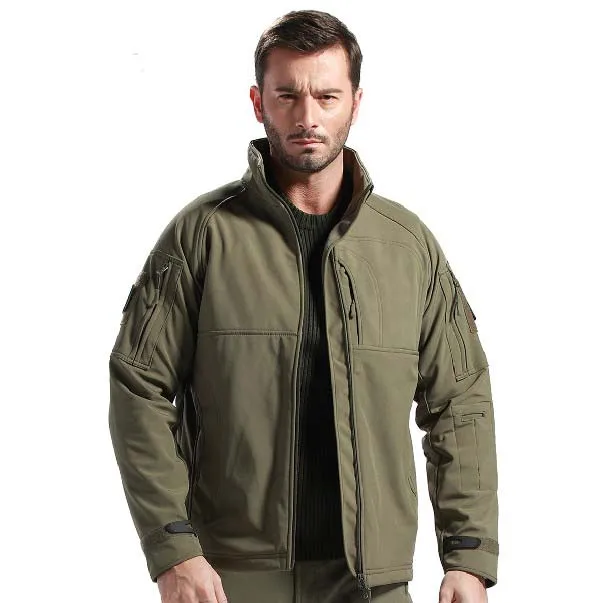 

Multicam Breathable Commander Softshell Jacket Men's Tactical Hunting Waterproof Windproof Jacket Soft shell with Fleece Lining