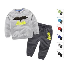 Spring&Autumn batman kids clothing sets cotton boys clothes long sleeve pullover sweater+pants 2pcs suits girls clothes set