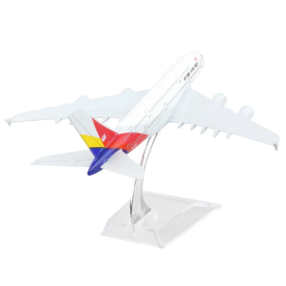 Корея Asiana Airlines A380 16 см сплав металла модели самолета ребенка подарок на день