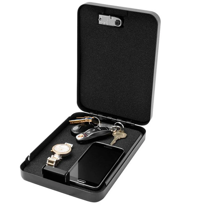 Ospon Portable Security Box Money Gun Digital Small Safe Box Cold-rolled Steel Car Safe Box Valuables Money Jewelry Storage Box