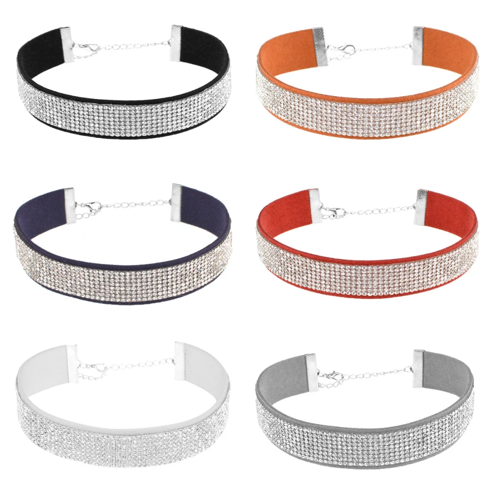 Панк горный хрусталь бархат choker ожерелье ворота коктейль ювелирные изделия шарм