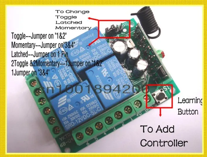 4CH DC12V Беспроводной дистанционного Управление переключатель Системы приемник и передатчик Мгновенный Переключатель Мощность в электрике светодиодный SMD ВКЛ/ВЫКЛ