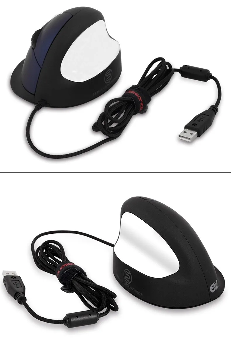 Новая EV-OP-022 Регулируемая 2400 dpi USB Проводная эргономичная Вертикальный Лазерный игровой мыши Ноутбук Настольная компьютерная мышь