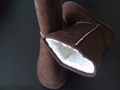 Г., классические дизайнерские зимние сапоги из флока женские нескользящие зимние сапоги на плоской подошве черного цвета - Color: chocolate