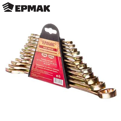 НАБОР ГАЕЧНЫХ КЛЮЧЕЙ &quotЕРМАК&quot 12 предметов ( 6 22 мм) рожково накидныe|set of wrenches|tools