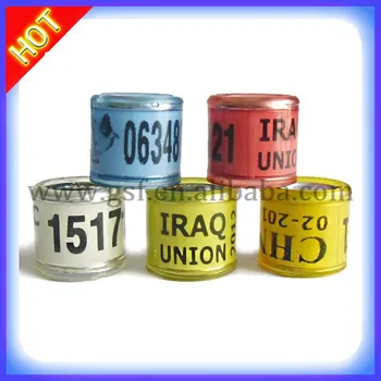 

10/12 New arrival racing pigeon ring, wholesale colorful pigeon ring making maker