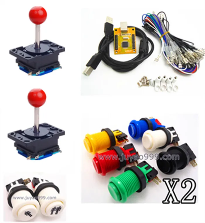 1 комплект для juyao Аркада для контроллера USB 2 игрока MAME Multicade клавиатуры кодер, USB к JAMMA, игровой контроллер