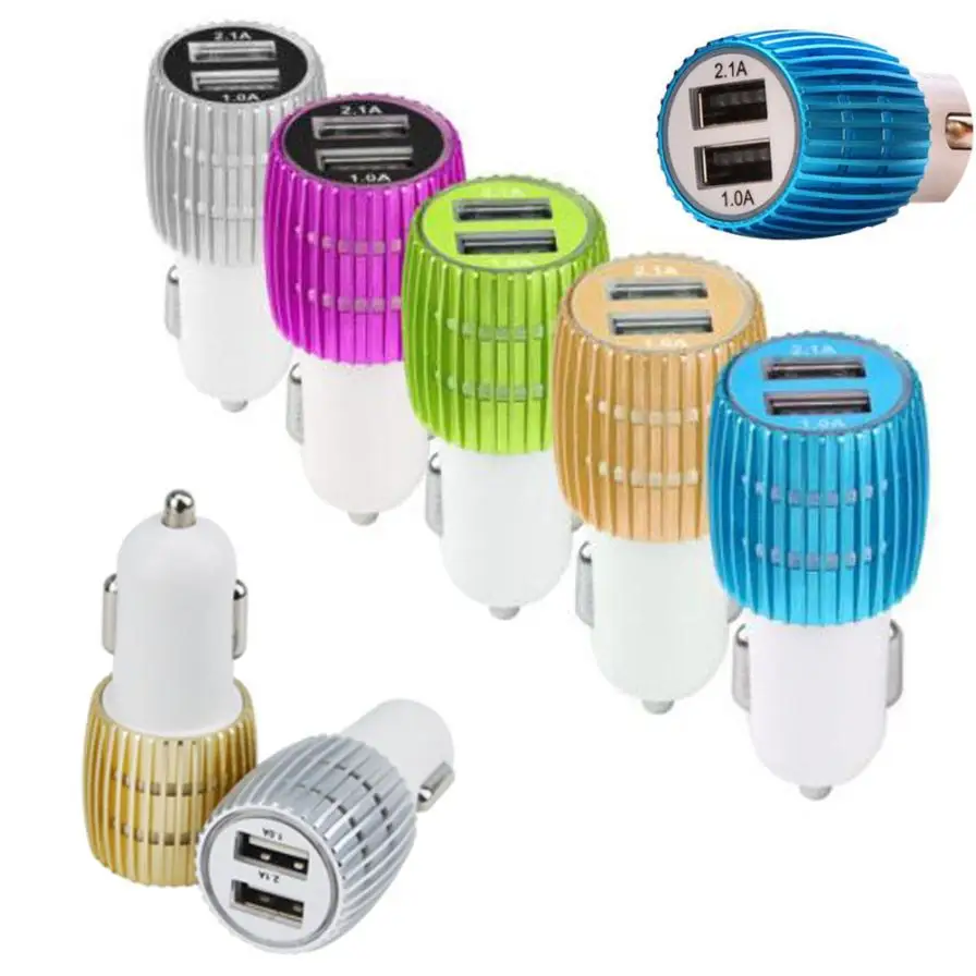 Universal Dual 2 Port Car Phone Charger Adapter Mini Micro Usb Fast