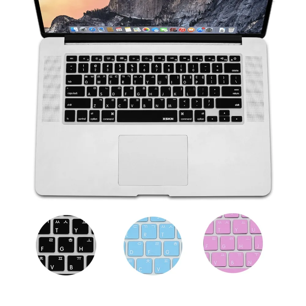 Xskn Korean Language Durable Silicone Keyboard Cover Skin For Macbook