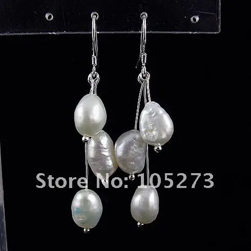 Очаровательная! jewelry Set 3 ряда AA 7-8 мм белый цвет Натуральной пресноводного жемчуга ожерелье, браслет, серьги Горячие продажи Бесплатная