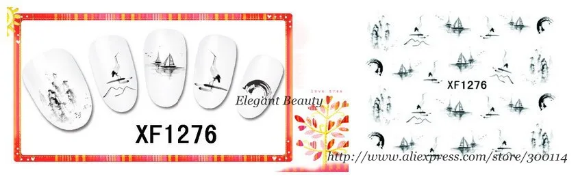 Перемещение воды 3D ногтей красоты тату наклейка уход лак для ногтей Обертывания 281 стилей доступны 200 пакетов/много