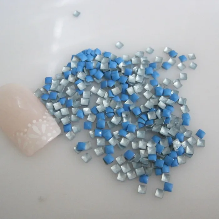 1 сумка OD-69-Blue 3D 2x2 мм неоновый синий квадратный металлический гвоздь Блестящий Декор прекрасный внешний вид