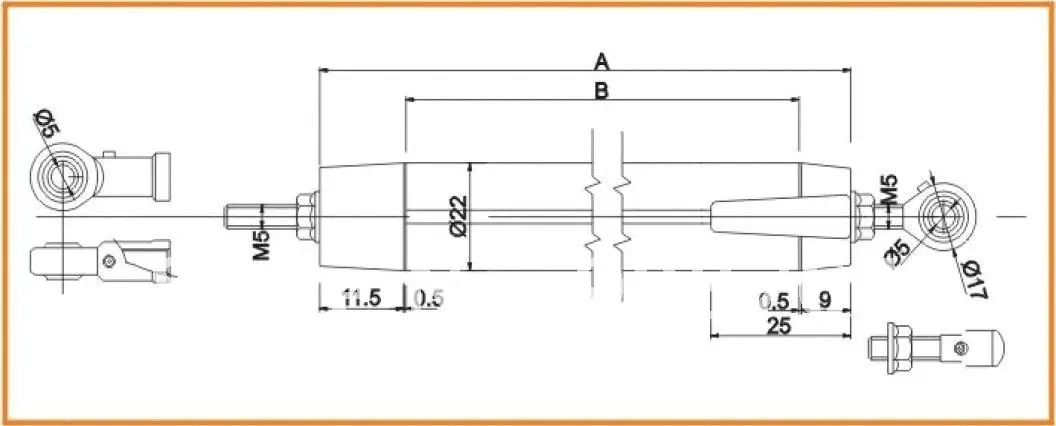 Free Shipping 022#  KPM 250mm LINEAR MOTION POSITION TRANSDUCER  Ends joints structure,suitable for waging movement