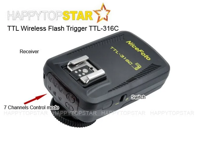 Многофункциональный ttl беспроводной триггер вспышки TTL-316C(передатчик+ приемник) для Canon EOS 5D Mark II III 7D 6D 70D 60D 700D 1200D