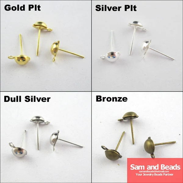 nEO_IMG_4mm,6mm,8mm Half Ball Stud Earring Post Earwire Jewelry Gold,Silver,Bronze etc.1.jpg