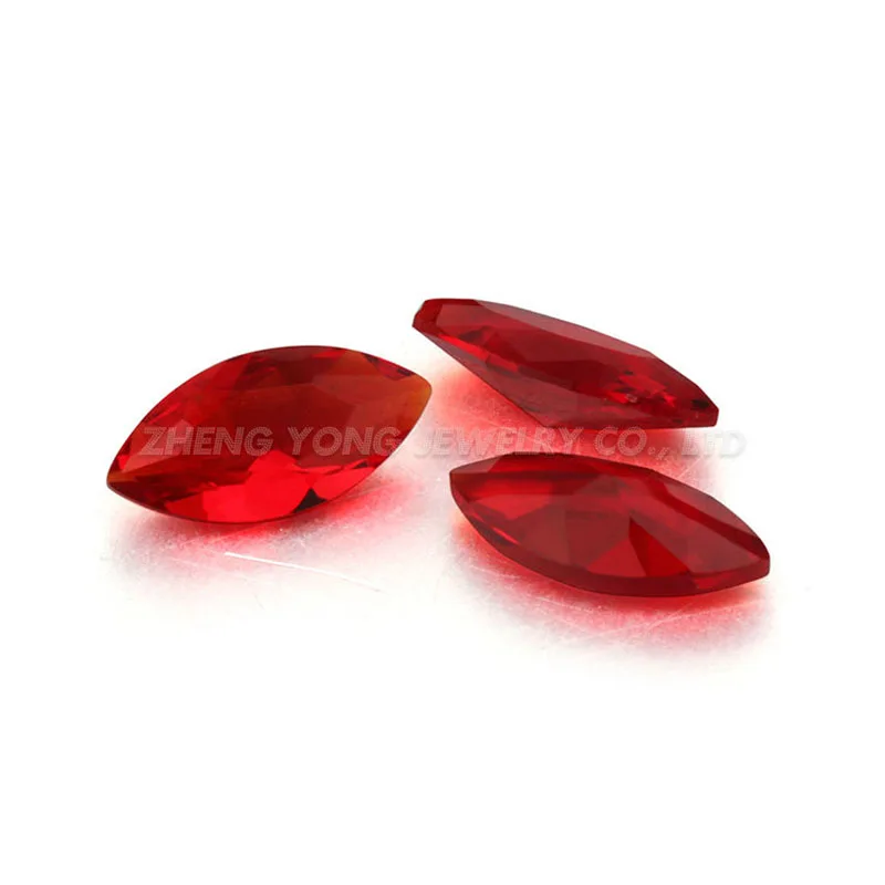 Factory Price 2x4mm-4x8mm Marquise Red Gemstones Loose Glass Artificial Stone for Jewelry