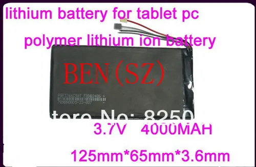 3,7 в 4000 мАч(литий-ионный полимер) литий-ионный для 8 дюймов, 9,7 дюймов планшетных ПК 3665125 аккумуляторов