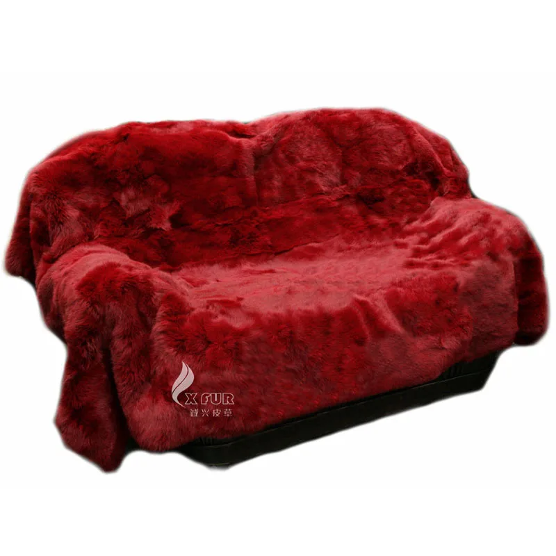 CX-D-08B/Z 218x218 см на диван-кровать для дома Натуральный Цвет натуральная одеяло из меха кролика - Цвет: red