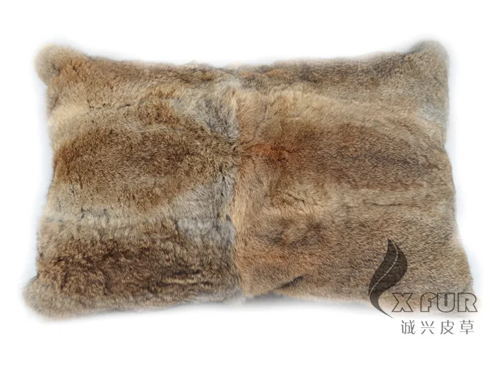 CX-D-34 40 см x 60 см Белый Цвет Кролик меховая подушка наволочка - Цвет: natural brown