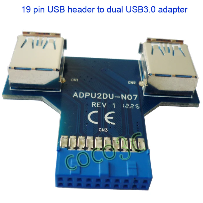 USB Hub 19pin USB 3,0 контактный разъем для двойной USB3.0 Женский конвертер порт карты usb3.0 адаптер