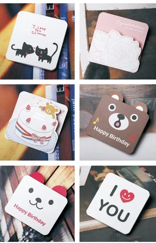 Бесплатная доставка! 80 шт! Креативный DOA happy life Маленький День Рождения поздравления открытки/милые мин Поздравительные открытки/с бумажным