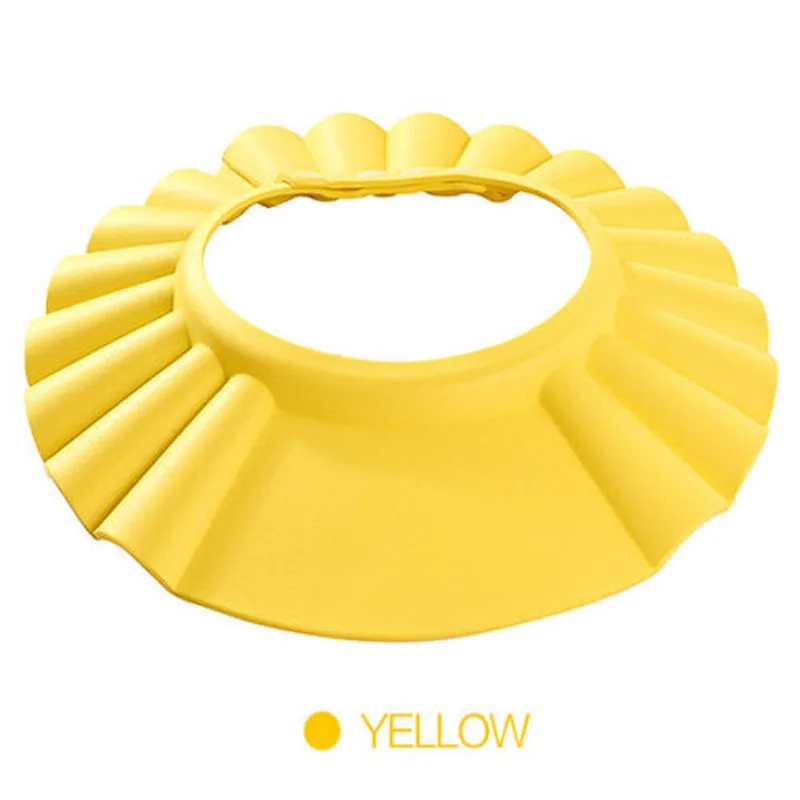 New Year Baby Adjustable Shower Cap Shampoo Hat Baby Girl Boy Kids Bath Shampoo Cap Sombreros Tapa Protect Ear Wash Hair Cap Hat - Цвет: without ears Yellow