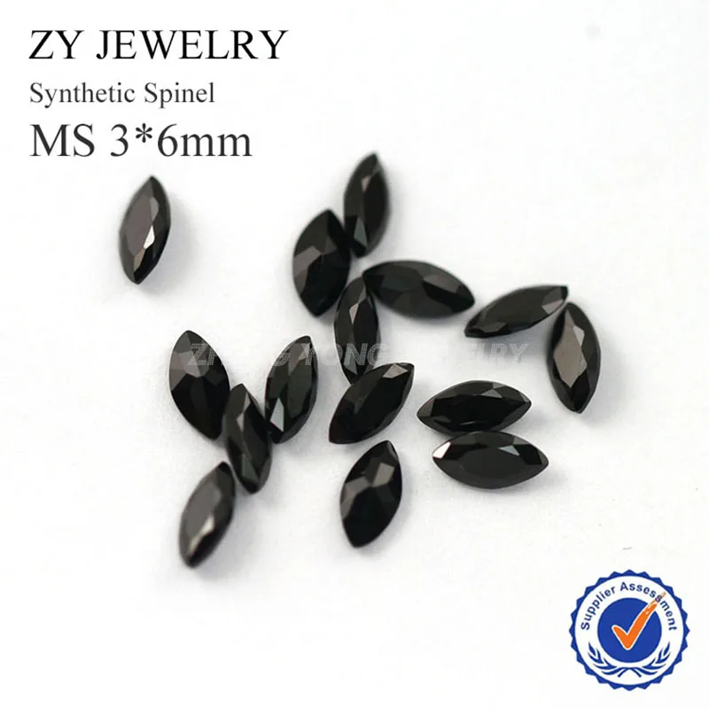 

Wholesale Price 3*6mm Marquise Cut Nano Black loose Gem stone