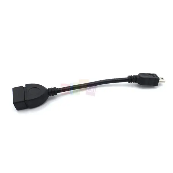 Черный USB A женский мини-usb B Мужской автомобильный адаптер для преобразования аудио OTG кабель 2 шт