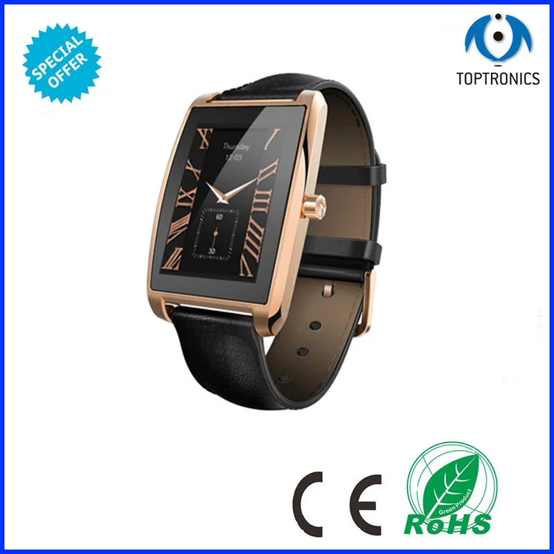 Изогнутая поверхность Сенсорный экран Водонепроницаемый smart watch Bluetooth4.0 для iOS умные часы с Bluetooth на андроиде с доступной ценой - Цвет: Золотой