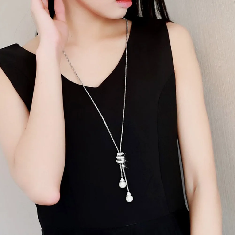 sweater chain long female simple pendant long necklace clothes pendant