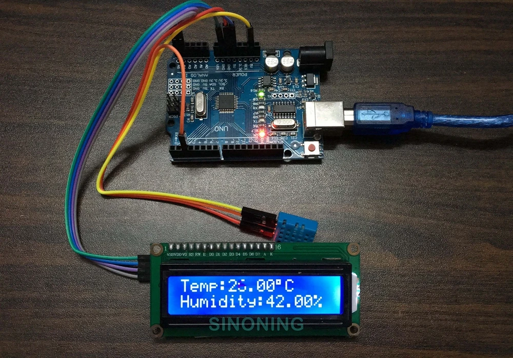 Arduino+ LCD1602/IEC+ DHT11 гигротермограф гигрометр DIY kit умный дом