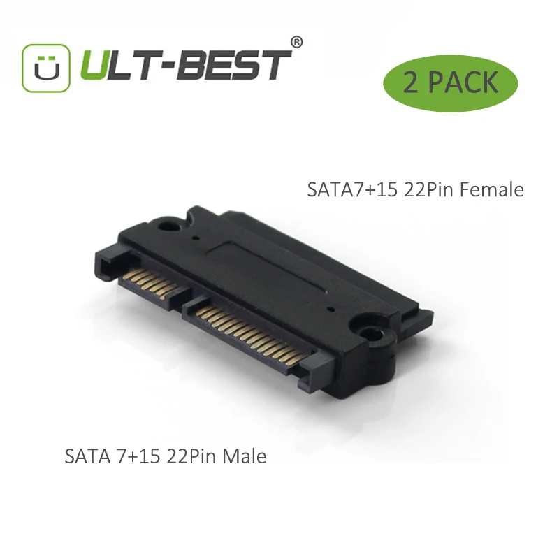 Ult best 2 упаковки 22 контактный адаптер SATA штекер гнездо 7 + 15 серийный блок питания