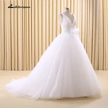Branco elegante vestido de Baile Da Princesa Vestidos de Casamento Apliques de Casamento Crescido Fora do Ombro Vestidos de Noiva vestido de noiva
