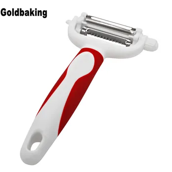 

3-in-1 Multipurpose Peeler Vegetable Grater Stainless Steel Fruit Peeler Serrated Wavy Chipping Cyclone Knife Head