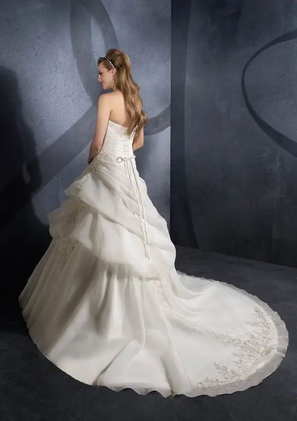 Свадебное платье без рукавов линии Ruched Свадебные платья из органзы для невесты
