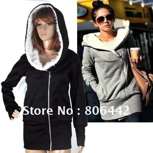 Womens Autumn Sweatshirts Hoodies Leopard Top Outerwear Parka Coats White/ Black Four Size free shipping