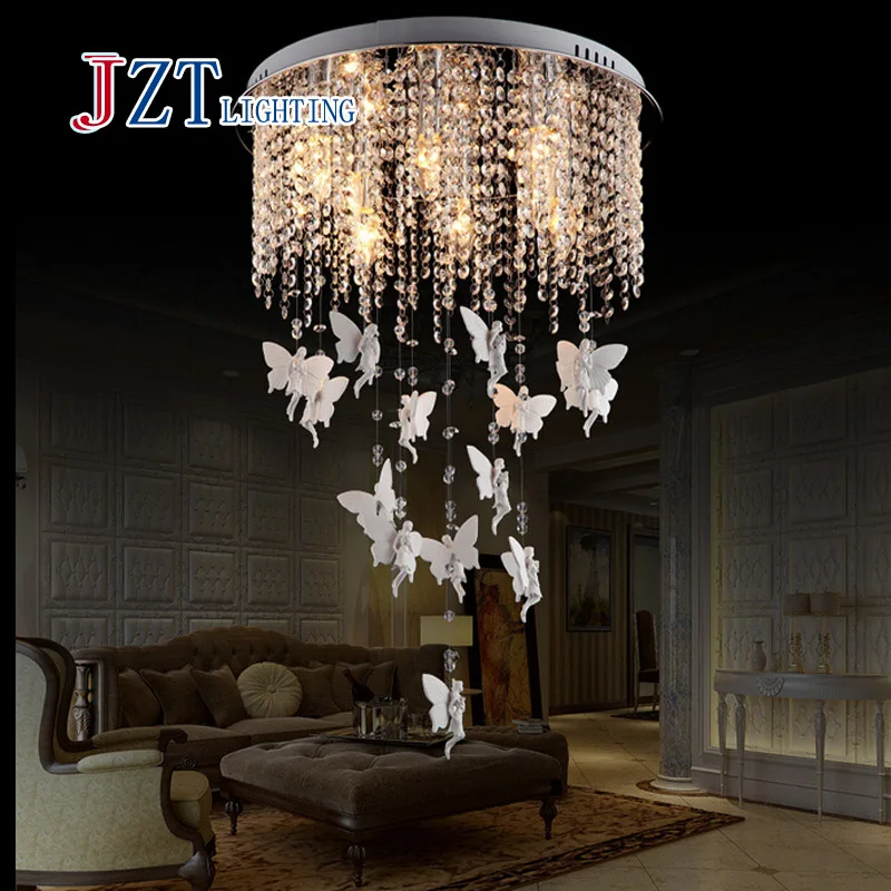 Современные блеск Хрустальные Люстры Европейский Стиль светодиодный свет Ангел
