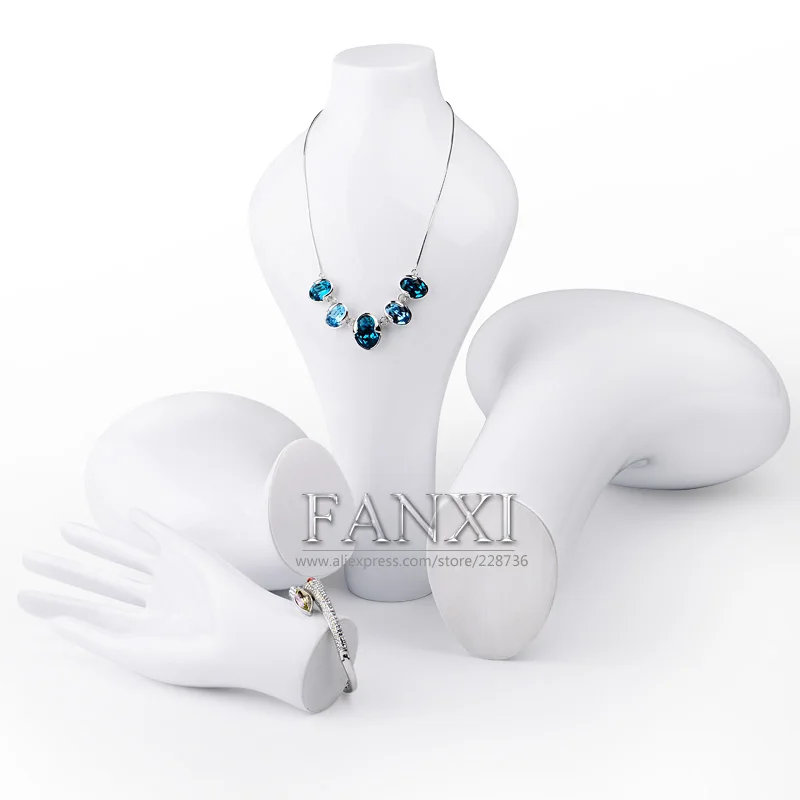 FANXI белое ожерелье из смолы подставка бюст подвеска кольцо держатель для пальцев