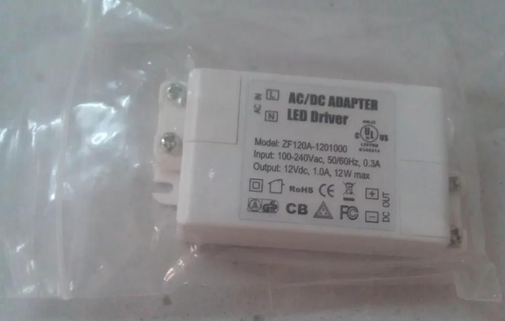 12 V 1A 12 W Водонепроницаемый Светодиодный драйвер для внутреннего светодиодный полоски для 3528/5050 светодиодный полоски
