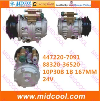 

HIGH QUALITY AUTO AC COMPRESSOR 10P30B 1B 167MM FOR 447220-7091 88320-36520