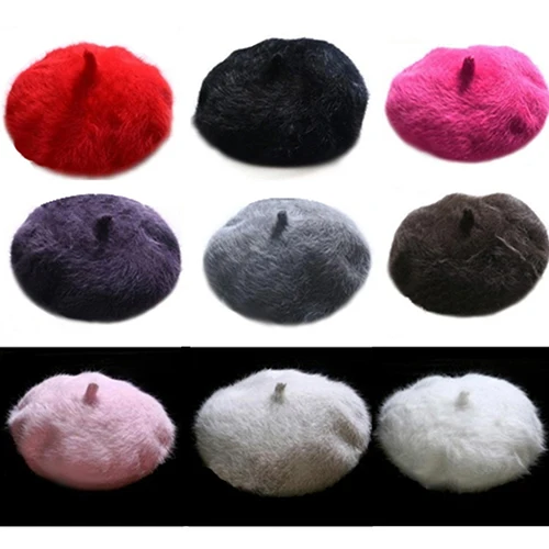 Модные женские туфли сладкий теплый искусственный мех кролика берет художник