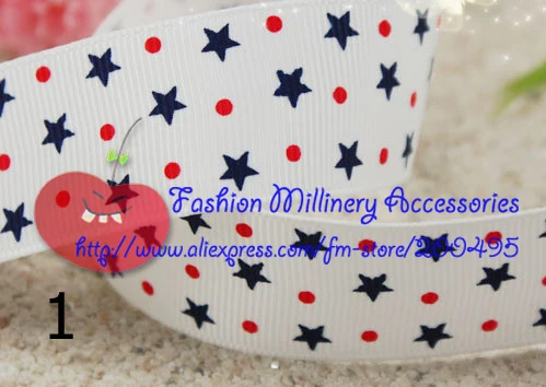 [IuBuFiGo] "(25 мм) печать пентаграмма Grosgrain лента DIY головной убор лента 100 ярдов/рулон Пентакль