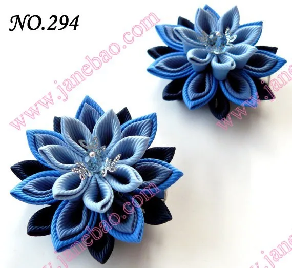 Новые 280 шт. " два слоя Kanzashi цветок заколки моды девушка Bow заколки