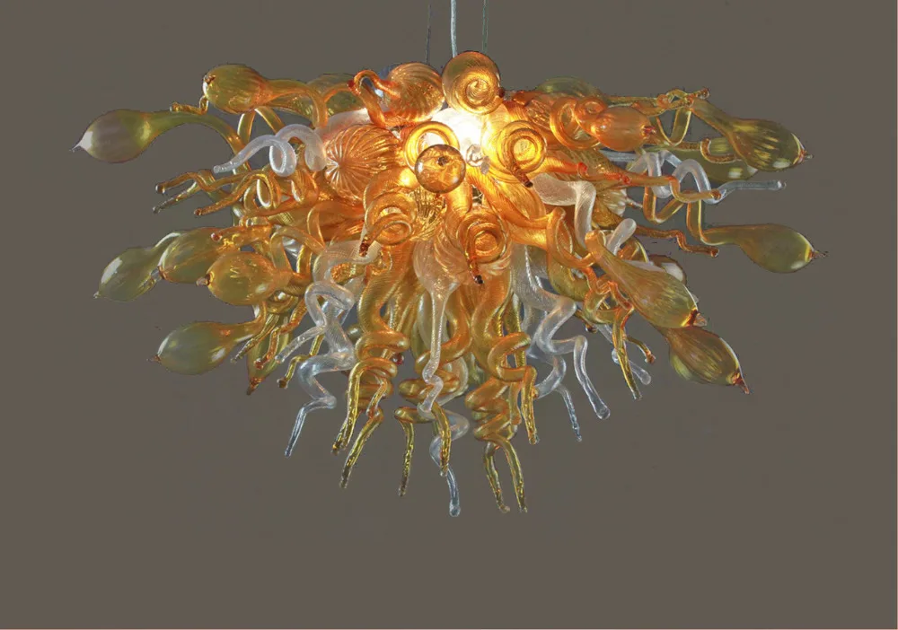 

Commercial Italian Dale Chihuly Style Art Deco Hand Blown Murano Glass Chandelier with LED Bulbs