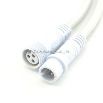 

(10 sets\lot) White color LED Light Strips 3 Pin Waterproof Connector Cable3x0.75mm SQMM