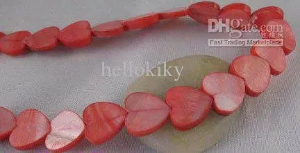 30 пряди Красный В виде ракушки Сердце Loose бусы 12x12 мм m862