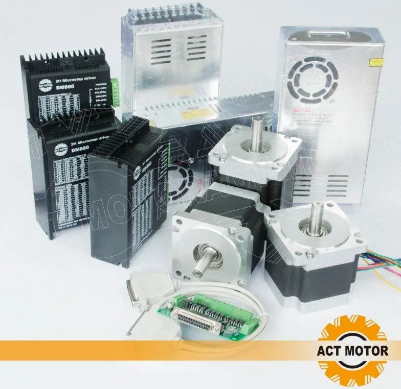 3 axis 4-lead  nema34 stepper motor 98mm 1090oz-in with driver CNC ROUTER