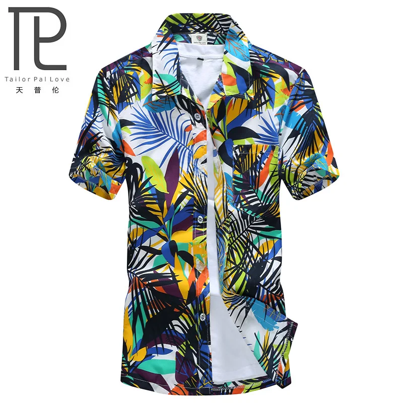 New-Brand-Summer-Quick-Dry-Men-Loose-Aloha-Shirt-Print-Hawaiian-Party ...